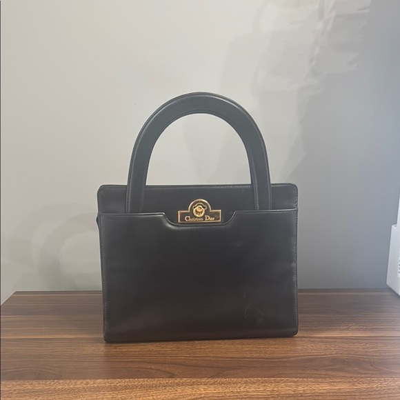 Dior Black Satchel with Gold-Tone Clasp Vintage - Picture 1 of 10